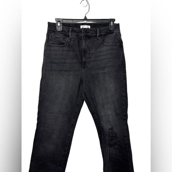 Good Classic Ripped High Waist Straight Leg Jeans In Black Size 6/28 - Picture 3 of 7